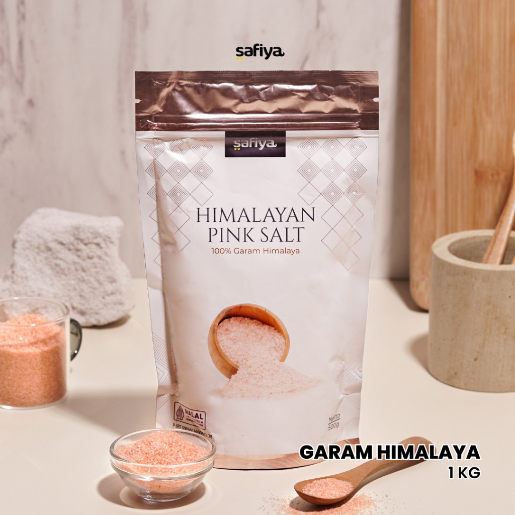 

Garam Himalaya 1 KG - Himalayan Pink Salt Original Safiya Premium Penyedap Rasa Himsalt