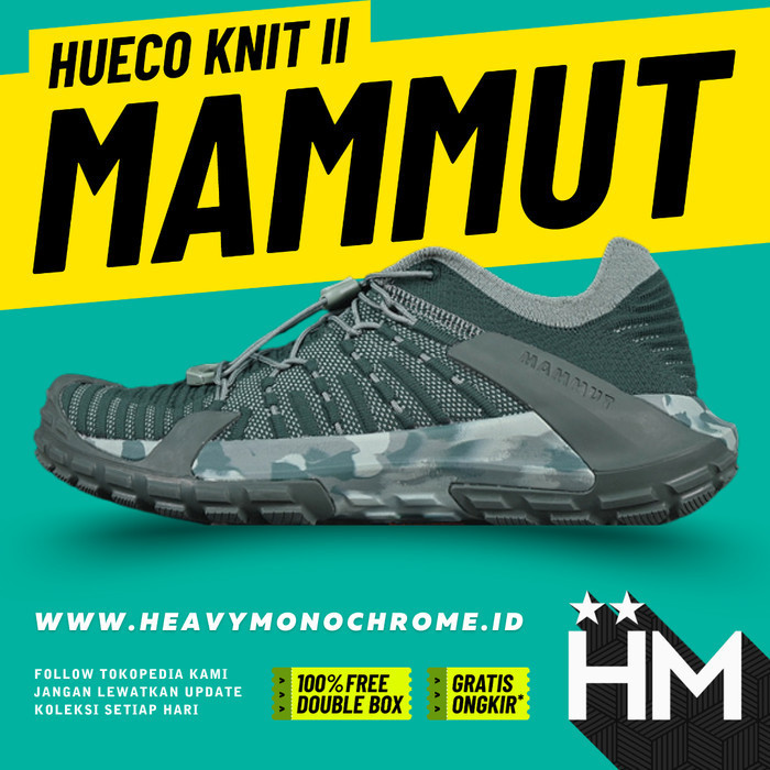 Mammut Hueco Knit II Low Sepatu Hiking Outdoor Forrest Green 42808 (Size 36-46)
