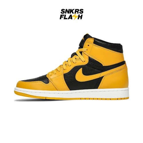 AIR JORDAN  1 High Shoes Pollen Yellow Black Sepatu Sneakers Pria - 555088701 - Size 44.5