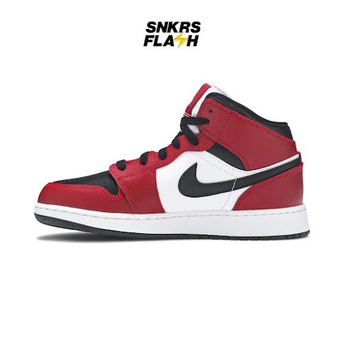 AIR JORDAN  1 Mid Chicago Black Toe (Gs) Sepatu Sneakers Anak - 554725069 - Size 37.5