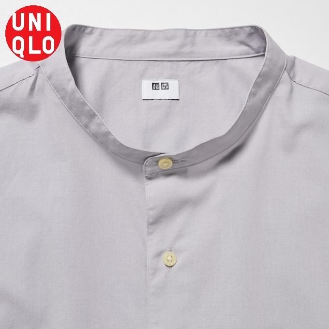 Kemeja katun baju koko kerah tegak lengan pendek UNIQLO ORIGINAL