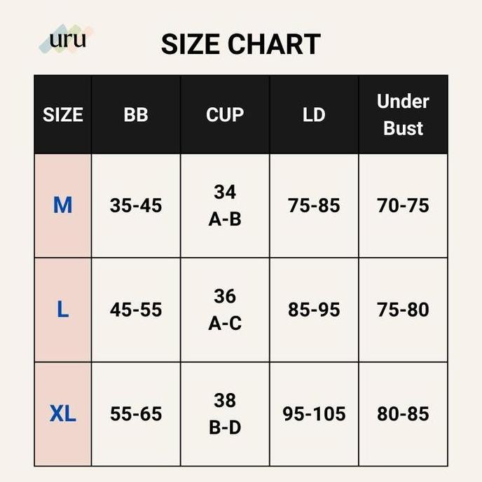 Murah Uru Bra W Cloud Dengan Teknologi Petal Lift Dan Bentuk Natural Spandex-Nylon Size L - Bh, Seam