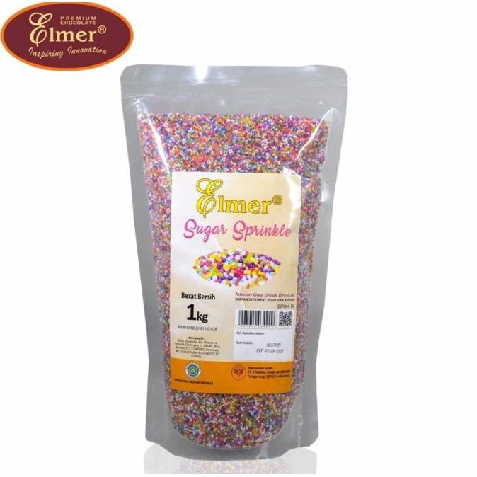 

Grosir Elmer Sprinkle Sugar Kemasan 1Kg - 1 Kg Gula Trimit Warna Warni Hiasan Topping Kue Manis