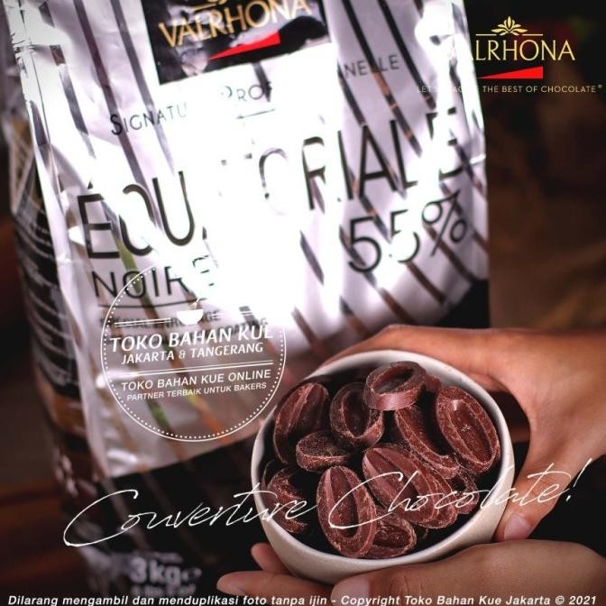 

Murah Valrhona Equatoriale 55% Dark Chocolate 250Gr Couverture Coklat Coin