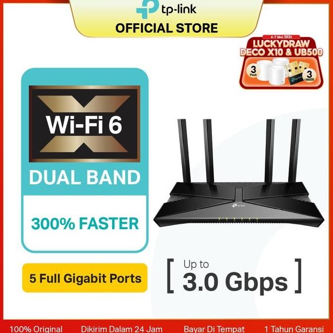 TP-Link Archer AX53 Wi-Fi 6 Router AX3000 Dual Band Gigabit OFDMA MU-MIMO Wireless 4Antennas Intel D