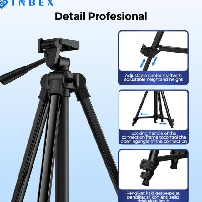 Asli INBEX IT130 Tripod 130cm Profesional Tripod Handphone/Kamera/DSLR+Bluetooth Remote