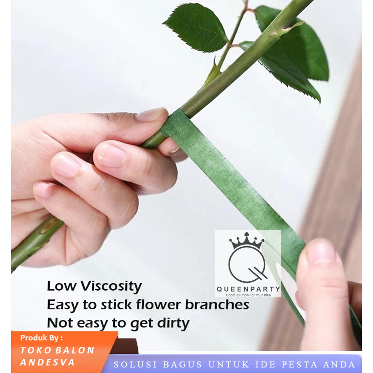 

Floral Tape Hijau / Solatip batang Daun bunga / Isolasi lem Tangkai Bunga / tape flower tankai bunga