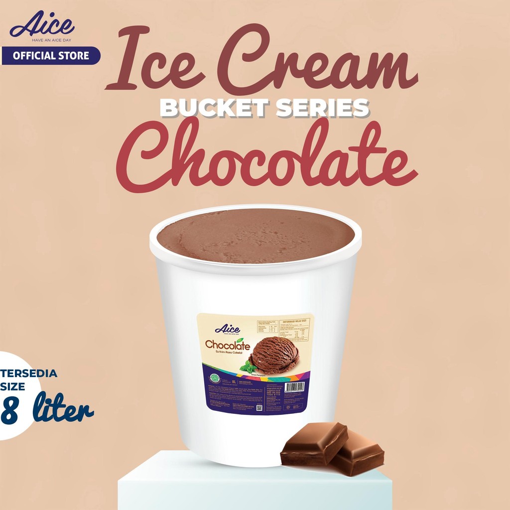 

Aice Chocolate Buet 8 Liter Coelat Ice Cream E Rim Ember 8L Erim