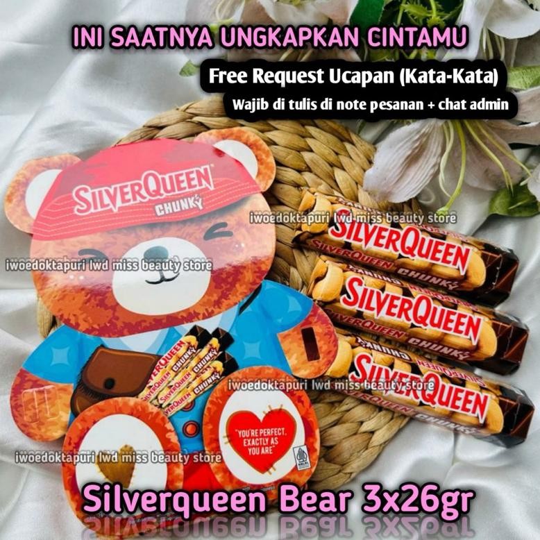 

qw-7 XCT-2328 Silverqueen Bear Beruang Coklat 3x26gr Dan Valentine Day Kemasan Beli 1 Gratis 1 Isi 2x55g Model Boneka Love Chunky Bar Murah Harga Grosir Promo Bisa Cod Surabaya Malang Bandung Murah Sale