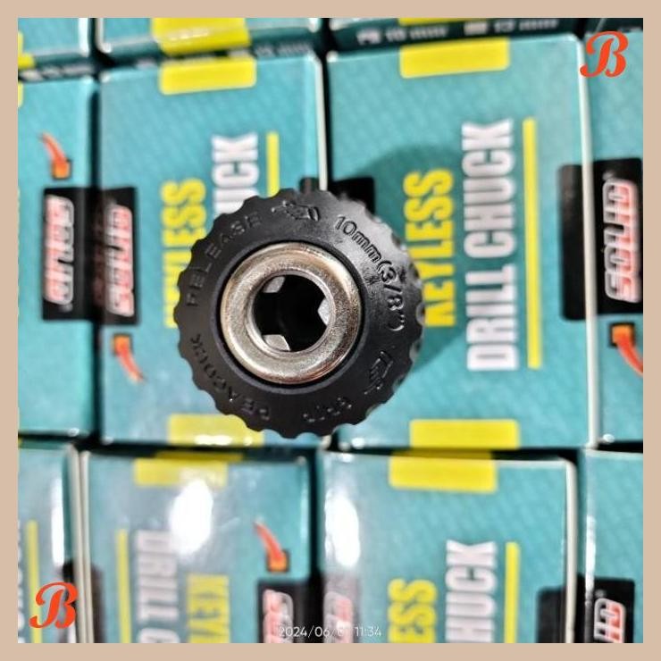 [KMT] KEPALA BOR BATREY 10MM CHUCK BOR KEYLESS BATREY 10MM DRAT 3/8