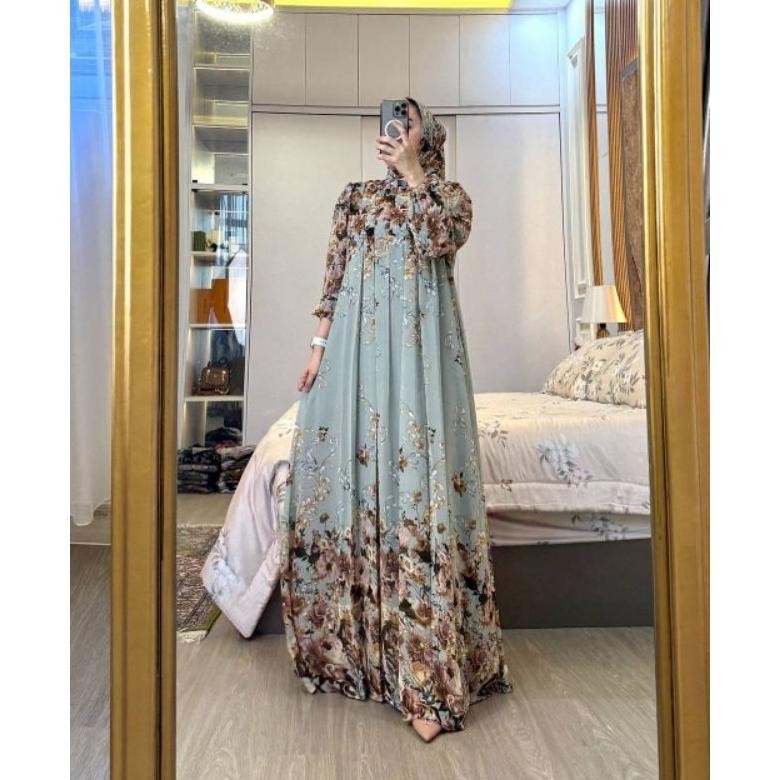 COD eq-77 Gamis set hijab new motif - Gamis set hijab rayon diamond motif kekinian - Gamis set hijab