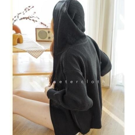 Murah Hectic Kayla Jaket Rajut Hoodie Premium - Jaket Rajut Oversize - Jaket Wanita - Jaket Pria - A