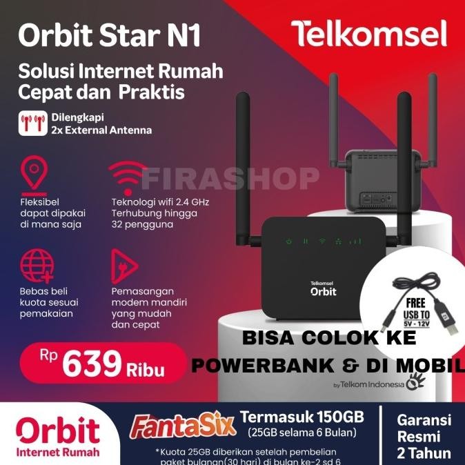 Telkomsel Orbit Star Lite Modem WiFi 4G Free 50GB Kuota