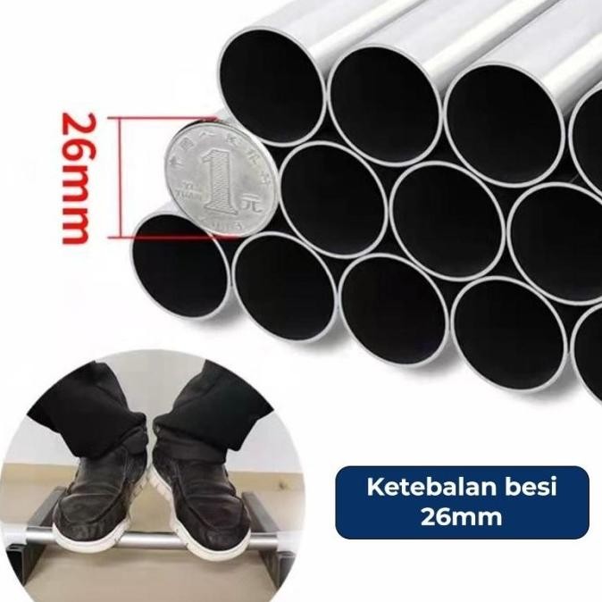 26MM Pipa Baja Lemari Baju Gantung Lemari Pakaian Portable Tabung Baja Lemari Baju Gantung