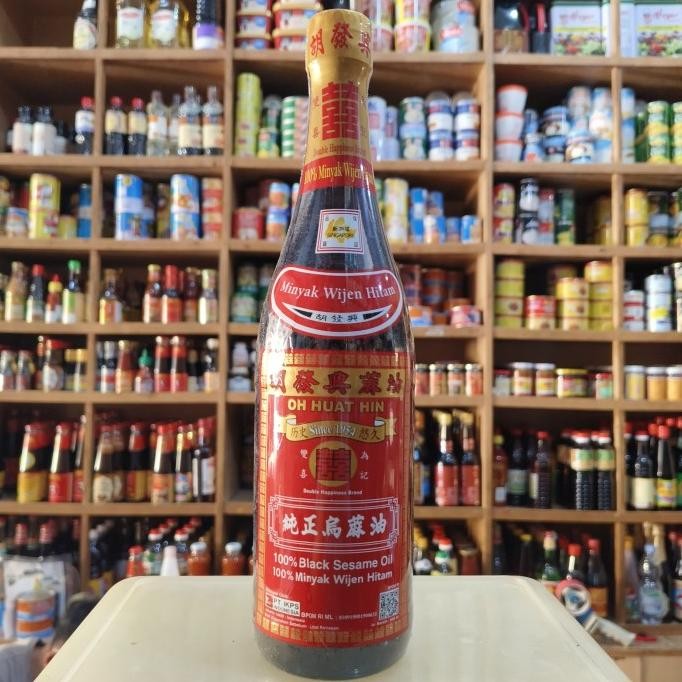 

Grosir Oh Huat Hin Double Happiness Black Sesame Oil/ Minyak Wijen Hitam 640Ml