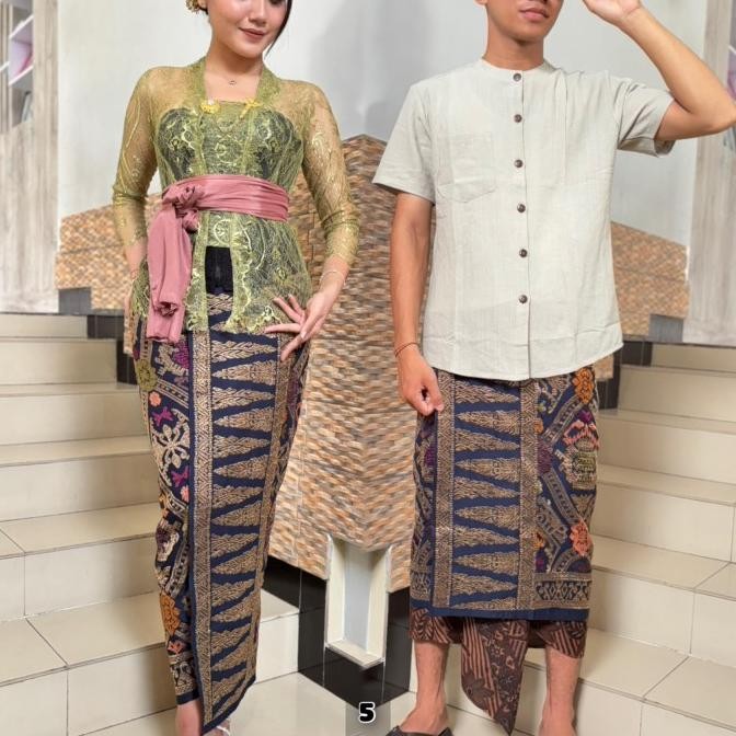 SET COUPLE SONGKET BORDIR BALI KAMEN UDENG SAPUT