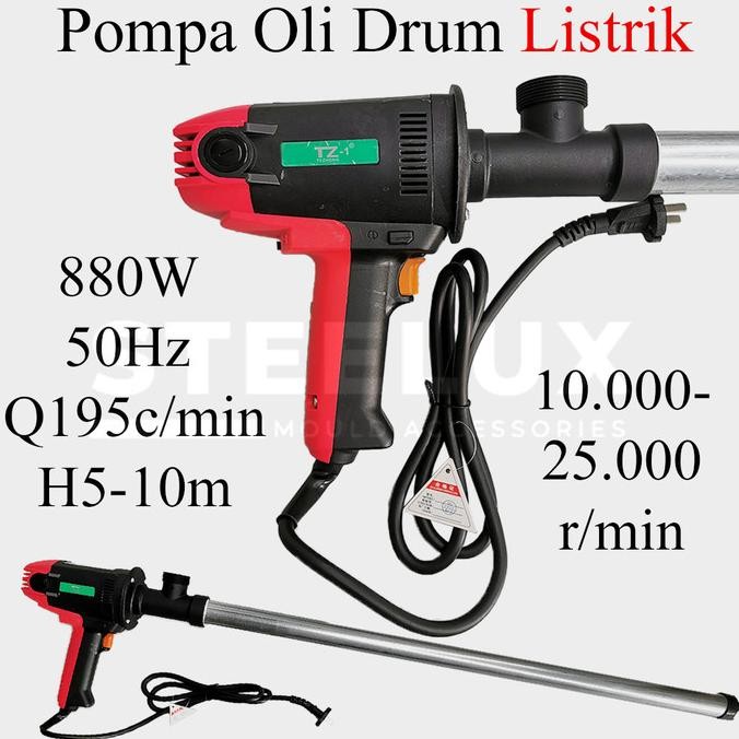 Pompa Oli Drum Listrik Otomatis 880W 50Hz 10000-25000R/Min