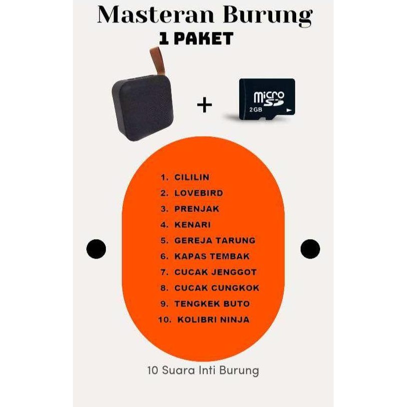 SEPEAKER MP3 MASTERAN BURUNG 10 SUARA INTI BURUNG
