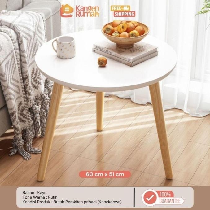 Meja Kopi Poppy | Meja Kopi Bulat | Meja Sudut | Meja Nakas Minimalis