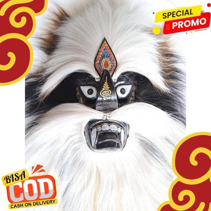 TERBAIK TOPENG GANONG FULL PUTIH/GANONGAN ANAK/GANONGAN REMAJA/DEWASA/GANONGAN RAMBUT SINTETIS