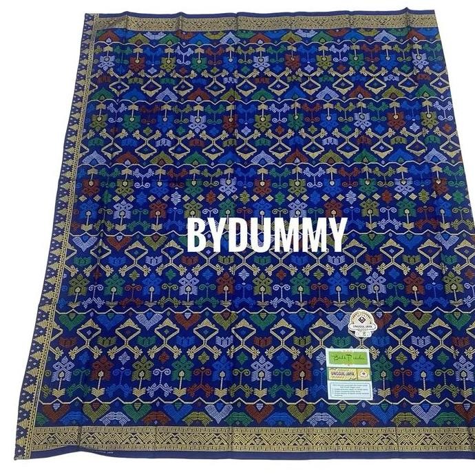 KAIN BATIK BALI UNGGUL JAYA MOTIF SONGKET KOMBINASI EMAS HALUS COCOK UNTUK KARNAVAL WARNA BIRU