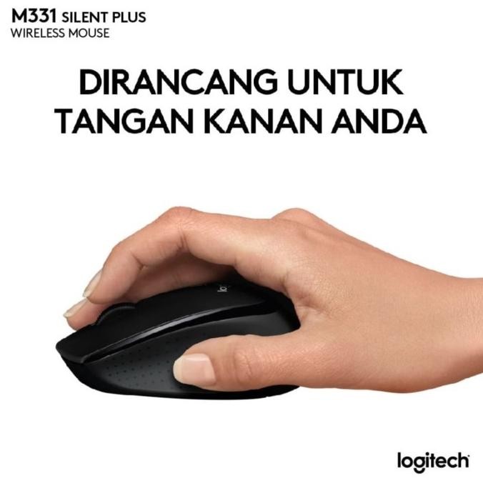 Murah Logitech Mouse Wireless M331 Silent Plus Quiet Nano Receiver  Computer Laptop Non COD