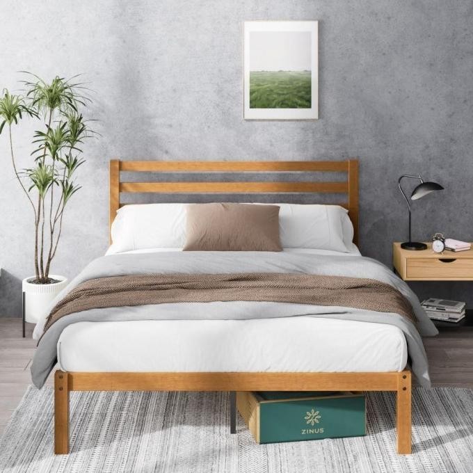 Dipan Tempat Tidur Kayu Zinus Leah Gratis Ongkir