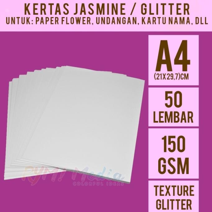 

Jasmine Putih 150 gsm A4 isi 50 / Kertas Glitter Paper Flower 150 gram by Radhiant official