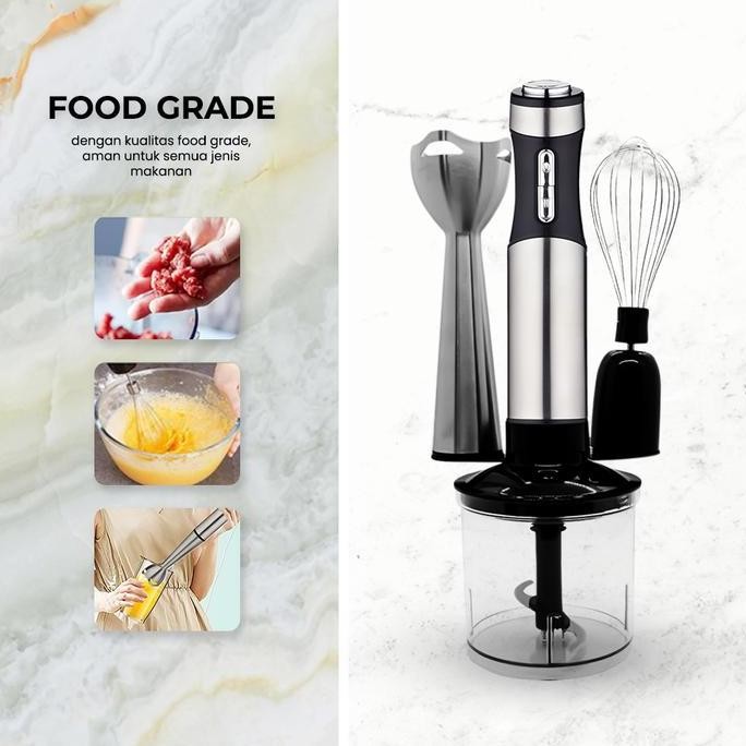 Baru DORAHOMI Hand Blender, Mixer Tangan Elektrik Stainless Steel, Motor Kuat Low Watt (Mixer Roti &