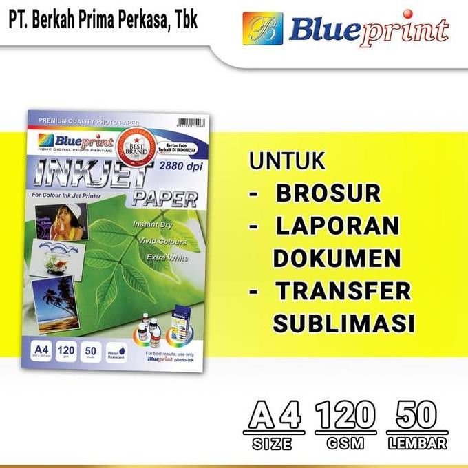 

Kertas Inkjet , Inkjet Photo Paper Blueprint A4 120 Gsm Promo