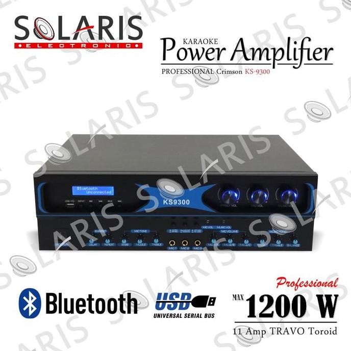 Power Amplifier 1200 Watt Bluetooth Usb Crimson Ks-9300 Premium Original