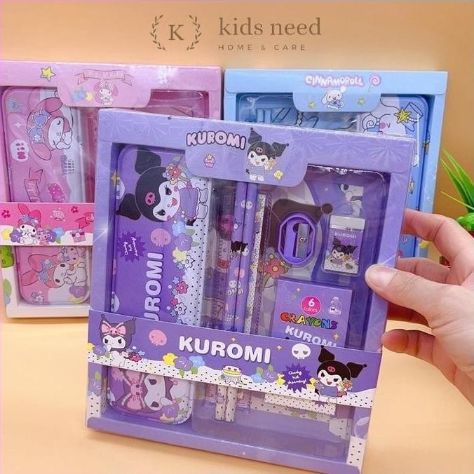 

Kotak Pensil Anak Set 7 in 1 Stationery Untuk Hadiah Anak Sekolah Sanrio / Alat Tulis Set Kotak Pensil Karakter Kuromi Murah Lucu by Radhiant official