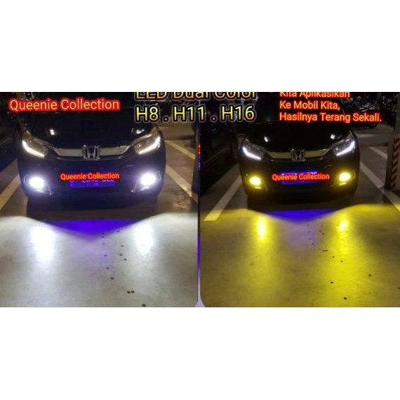 Lampu LED Mobil H8 . H11 . H16 Dual Color putih.Kuning