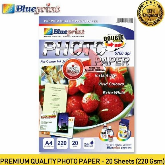 

Blueprint Double Sided Photo Paper 20 Sheet A4 220 Gsm Best Seller