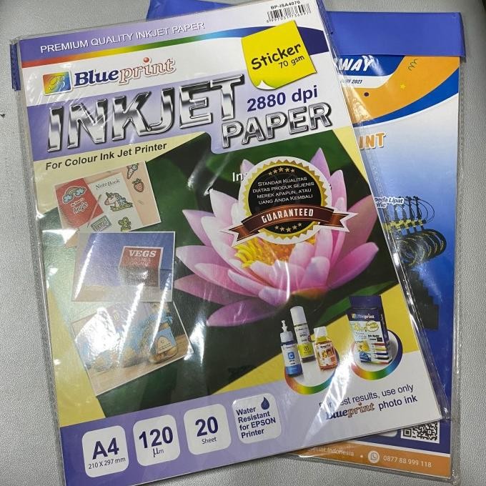

Inkjet Sticker Paper Blueprint A4 70Gsm 20Sheet Kertas Stiker Hvs Doff Bp-Isa4070 Promo