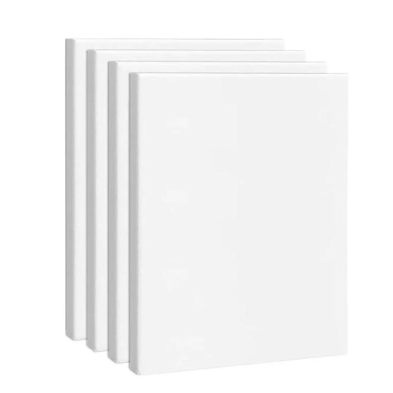

4Pcs Stretched Canvas, 8 X 10 Inches ( 20 X 25 Cm) Square Blank Canvases, 100% Cotton Canvases For Painting, 8 Oz Gesso-Primed