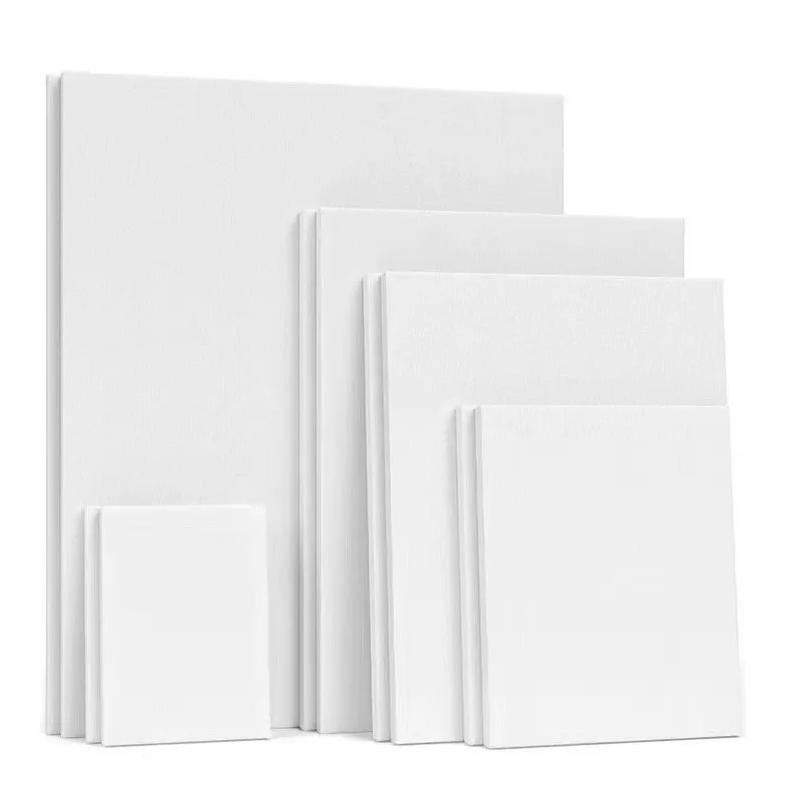 

5Pcs Oil Canvas Easel White Frame Cotton Drawing Board,Suitable For Gouache,Acrylic Painting,Graffiti Diy Art Supplies