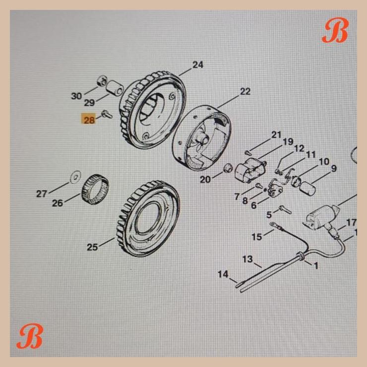 [JRB] BAUT KIPAS MAGNET PAN HEAD SCREW M5X16 070 MS-720 STIHL ORIGINAL