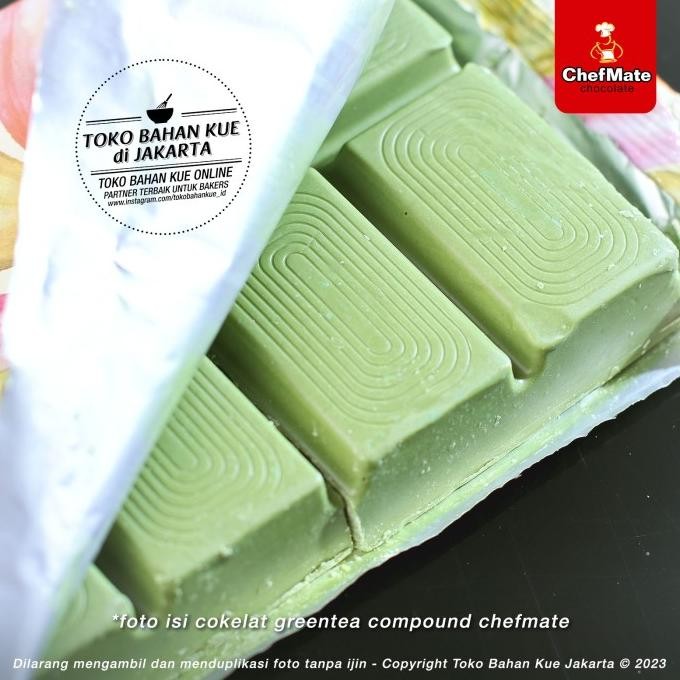

TERSEDIA Chefmate Green Tea 250gr Cokelat Rasa Greentea Chocolate Compound