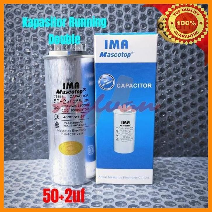 [hyl] kapasitor ac double 50+2uf panasonic daikin lg dll ima original