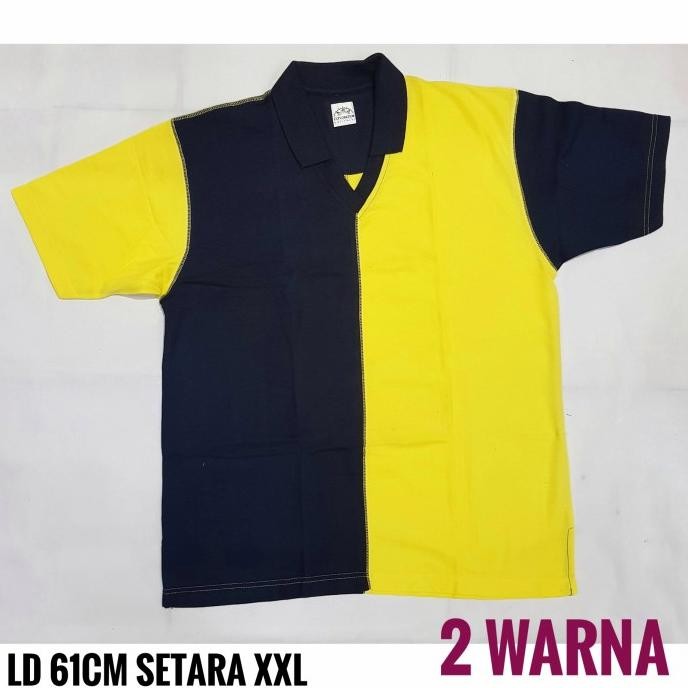 Produk Baru kaos kerah polo pria tshirt shirt merah kuning polos jumbo big size