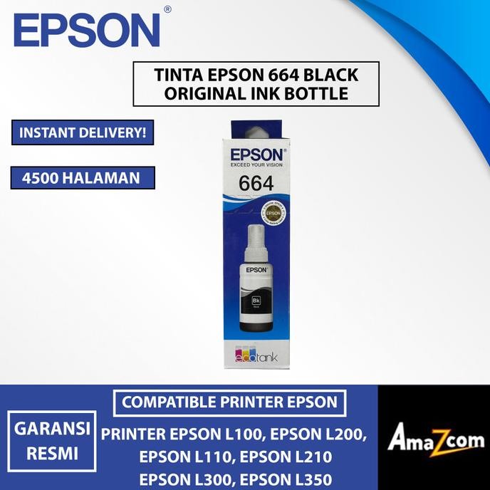 Tinta Epson 664 Original Hitam L100/L110/L120/L200/L220/L310/L360 Original