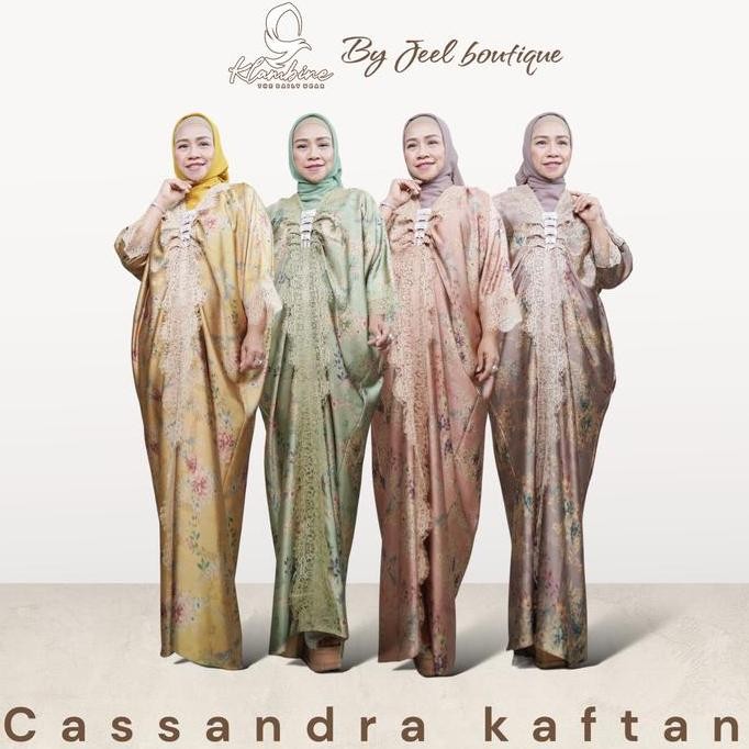 Sale JEEL BOUTIQUE | kaftan Cassandra | Satin Silk Printing Premium | ALL SIZE up to 140cm Motif Mus