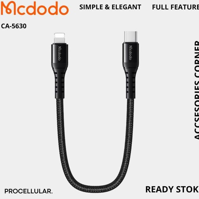 mcdodo kabel pendek iphone type c to lightning data cable 20cm ca-5630 termurah
