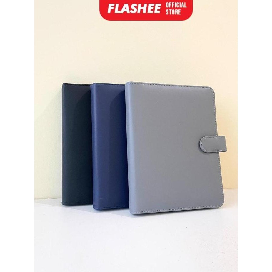 

Flashee Binder Kulit Polos Eksklusif A5 20 Ring Buku Agenda Levi A5 Organizer Kulit Sintetis Cover Paper Stationery Multifungsi murah