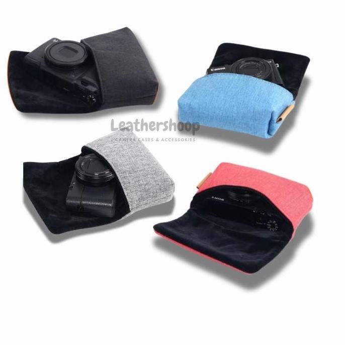 Pouch Linen Sarung Kamera Digital Pocket RX100II RX100III ZV-1F ZV-1M2 HX99 WX500 SX740 SX740HS SX73