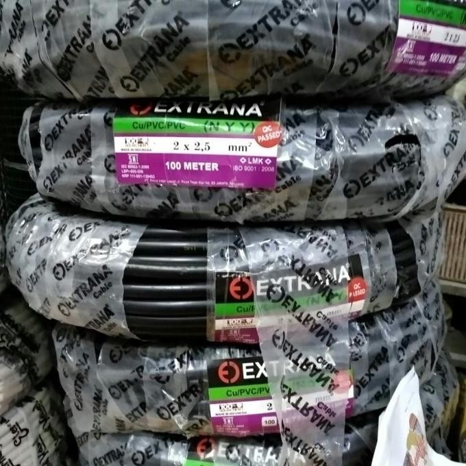 Kabel cable listrik Nyy tunggal 2 2.5 mm eterna / extrana 100 meter