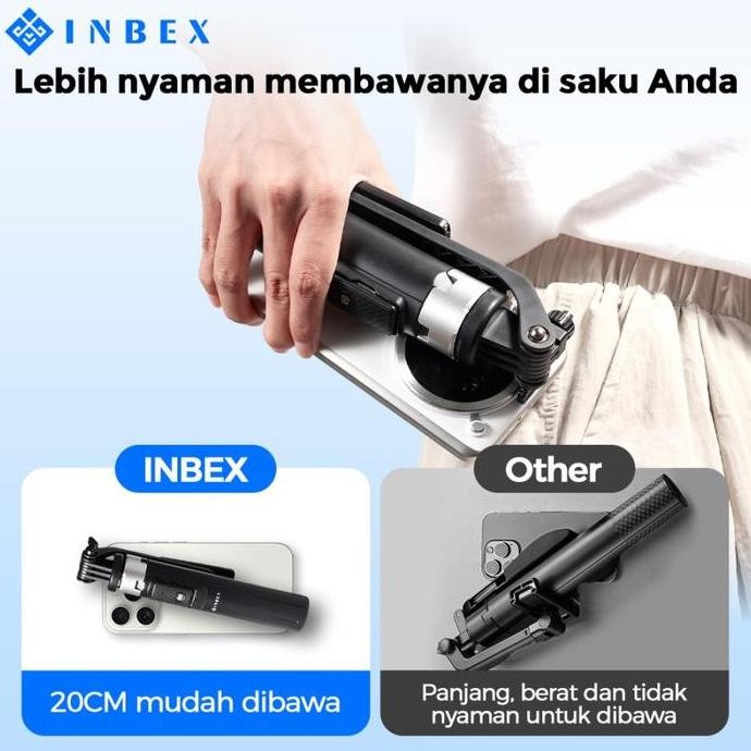 INBEX IB130 Selfie Quadpod Tongsis Tripod 130cm Multifungsi Bluetooth Tripot Konten murah