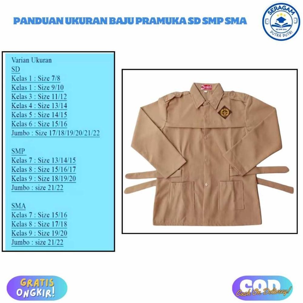 Baju Pramuka Penggalang Putri Baju Pramuka Sd Smp Sma Smk Perempuan Seragam Sekolah Pramuka