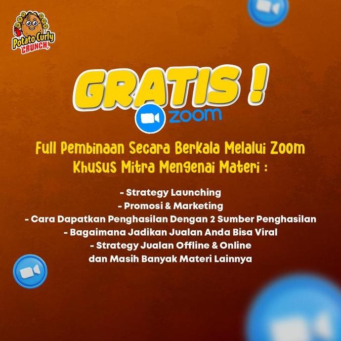 

Grosir Potato Curly Crunch Paket Gold Kemitraan Siap Jualan Penuh Cuan Kentang